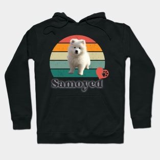 Samoyed retro sunset, perfect for anyone that loves samoyed dogs Hoodie